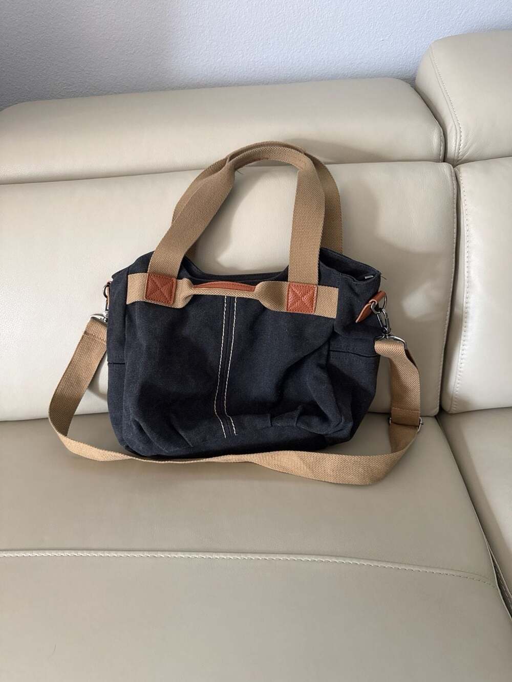 Canvas tote bags for women shoulder bags ladies Handbag Hobo bag for Women, Blac